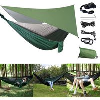 Hamaca para exteriores ligera y transpirable de nailon doble, hamaca Zoomarlous con mosquitera y funda impermeable para tienda de campaña, ideal para senderismo, camping, viajes, playa y patio, capaci