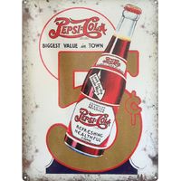 Grande plaque métal Biggest Value Pepsi 40 x 30 cm