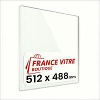 512 x 488 x 4 mm - Vitre de cheminée pour insert et poêle à bois - verre de rechange - France Vitre - jusqu'à 800°C - 488 x 512 x 4 mm