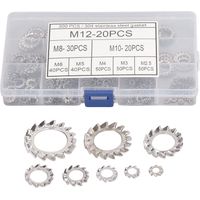 300 rondelles de blocage à dents externes en acier inoxydable, type Starlock M2.5 à M12, 8 types de fixation