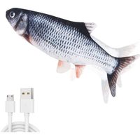 Cat Toy, Electronic Fish Toy Simulation Plush Cat Toy, Moving Fish Cat Toy USB Rechargeable Kitten Toy, Interactive Chewing Toy for Cats, Washable