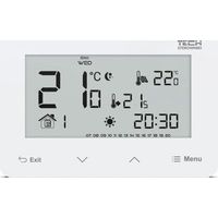 Kabelgebundener 230-V-Raumthermostat mit zwei Leistungsstufen (Glasfront) ST-293Z v3 weiß