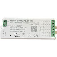 Centralina Controller 5 In 1 WIFI, RF 2.4G TUYA, Smart Life, Max 15A Tot. (6A/CH) DC5-24V 360W, per Striscia Led Mono Colore, CCT, RGB, RGBW, RGBCCT