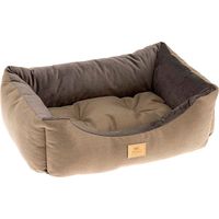 Ferplast CHESTER Divanetto con cuscino in tessuto resistente cani e gatti. Varie misure e colori. . Variante 60 - Misure: 66 x 50 x h 20 cm - Marrone