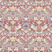 William Morris Design Strawberry Thief Wallpaper Plum Cream Paste The Wall