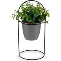 Planta Decorativa Ibergarden QY-H093 Metal Plástico 21 x 30 x 21 cm Con soporte Gris