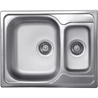 elleci Fregadero moderno gris dos cubetas en acero inoxidable