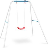 Balançoire enfant Miri – Structure en acier galvanisé – Résistante aux intempéries – Pour enfants de 3 à 10 ans – Poids max 45 kg – Klarfit
