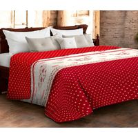 Couvre-lit matelassé rouge « Champoluc » - Microfibre Manopesca, rembourrage hypoallergénique, Fabriqué en Italie Cm. 260x260