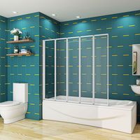 Biubiubath 5 Fold Folding Bath Shower Screen Panel 1200x1400mm