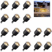 Focos LED empotrables para exterior IP67-16 unidades. Focos empotrables para terraza, techo de madera, impermeables, 0,6 W, Ø32 mm, para patio, cocina, jardín, pasarela, armario, terraza de madera, 32