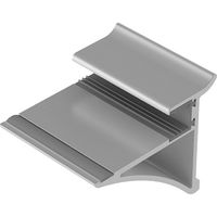 Support pour tablette en verre – Aluminium anodisé argent – Largeur 50 mm – Épaisseur tablette 10 mm – Profondeur maxi 120 mm – Zobal