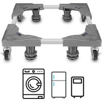 Mini soporte ajustable para lavadora y refrigerador con 4 ruedas giratorias bloqueables, base móvil universal para secadora y refrigerador