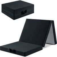 Klappmatratze 75x195x15 cm INRE - Polyurethanschaum - Klappbare Futonmatratze - Gästematratze für Schlafsofa - Reisematratze - Rutschfester, waschbarer Bezug