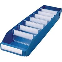 Caja de estante L600 x A180 x H95 mm azul PP - 510605