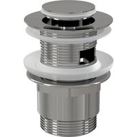 Alcadrain Valve de vidange pour lavabo CLICK/CLACK 5/4" tout métal avec trop-plein, petit bouchon