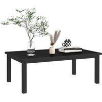 Table basse rectangulaire plateau à lattes pour intérieur/extérieur en aluminium. 100 x60 x37 cm noir