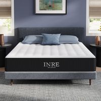 Matelas 140x190 cm INRE, Épaisseur 30 cm, Ressorts Ensachés, Confort Ferme, Solide et Confortable, Certifié Oeko-tex, 7 Zones Différenciées-GZ