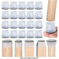 CREA Starlight-chair Glides, 20 Pieces Chair Leg Protectors, Chair Pad, Clear Silicone Floor Protectors For Chair Legs With Felt Glides, For Hardwood And T