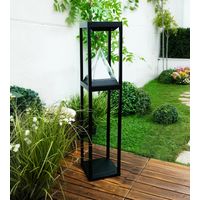 Lampe à poser LED solaire KEOPS, Noire, avec détecteur - 3 modes