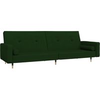 vidaXL Divano Letto a 2 Posti con 2 Cuscini Verde Scuro in Velluto