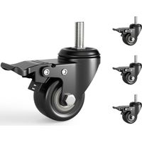 Ensemble de 4 roulettes M10 pour meubles avec frein, rotation silencieuse et durable