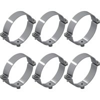 6 Collari per Tubi in Acciaio Zincato - Raccordi per Tubi - 6 Pezzi - Diametro 90 mm