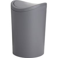 Pattumiera bagno in polipropilene grigio 6 Lt con coperchio basculante