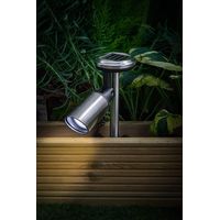 Noma Stainless Steel Silver Spot Pond Path Border Solar Light Garden