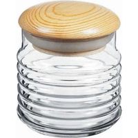 Elegantes Glasgefäß Vorratsglas Aufbewahrungsglas mit Holzdeckel 630 ml