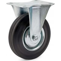 Wiltec Bockrolle Ø160mm mit Gummirad und Metallfelge 130kg Tragkraft, Vollmaterial Apparaterolle Transportrolle Möbelrolle, leiser Lauf
