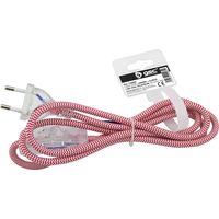 Cable textil 1.5M (2x0.75mm) clavija + interruptor rojo y blanco GSC 001102965