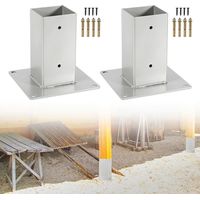 SWANEW 4x Pied de poteau carré Support carré à boulonner Pied à fixer pour poteau Poteaux De Clôture 120x120mm