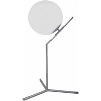 Lampada Scrivania Ramo Con Sfera E27 Argento Lucido Luce Tavolo Minimal Led 10236