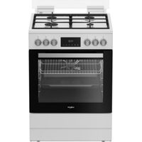 Whirlpool – Cuisinière gaz 72l 4 feux blanc – Four électrique A – Plaque gaz G20 – Nettoyage facile – Dimensions 60x63.5cm