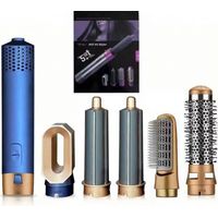 1PC 5-in-1 Multifunctional Hair Styler - 6-Color Optional Hot Air Brush with Straightener, Curler, Dryer & Volumizer Attachments