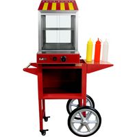 KuKoo - Macchina a Vapore per Hot Dog Scalda panini con Display in vetro per eventi e attività commerciali Festival Takeaway in acciaio con Porte scorrevoli in vetro rimovibili 2 Mensole Termostatato