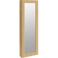 Armadietto per gioielli, organizer per mobili, camera da letto, guardaroba, bagno con specchio a parete 30 x 8,5 x 90 cm marrone 020022827