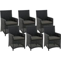 6er Set Gartenstuhl Fontana 5mm schwarz anthrazit