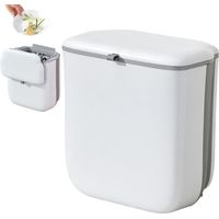 Compost Bin Kitchen, 2.64 Gallon Foldable Garbage Can with Lid, Small Waste Bucket Container for Under Sink Cupboard Bathroom Bedroom Rv Camping Countertop Organization