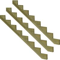 3er Set Treppenwange 8 Stufen aus KDI Holz für Gartentreppen-Höhe 136cm
