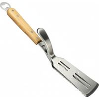 Pince alimentaire robuste en acier inoxydable, pince multifonctionnelle avec manche en bois pour steak, grillades, poisson, pain, usage en cuisine