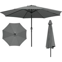 Wolketon Sonnenschirm Ø350cm, Gartenschirm, ohne knickbar, Schirmtuch mit PA-Beschichtung, UV-Schutz bis UPF 50+, ohne Ständer, grau