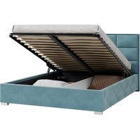 Lit coffre APOLLO 160 x 200 cm avec sommier à lattes relevable Azur
