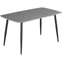 Esstisch Keramik grau 140 x 80 Vierfuß-Gestell schwarz MILANO