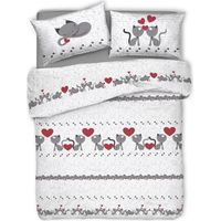 Copripiumino made in italy fantasia Gattini 100% cotone stampa digitale Grigio - Singolo