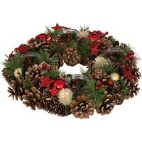 Ghirlanda di agrifoglio e stelle con 4 portacandele - Feeric lights & christmas