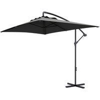 Ombrellone da Giardino Decentrato con Base a Croce e Apertura a Manovella 294x193cm Grigio