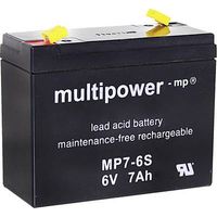 Batterie au plomb 6 V 7 Ah multipower MP7-6S plomb (AGM) (l x H x P) 116 x 99 x 50 mm cosses plates 4,8 mm sans entretien, auto-décharge réduite Y897311