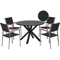 Garden Dining Set 4 Seater MALETTO/GROSSETO PE Rattan Black